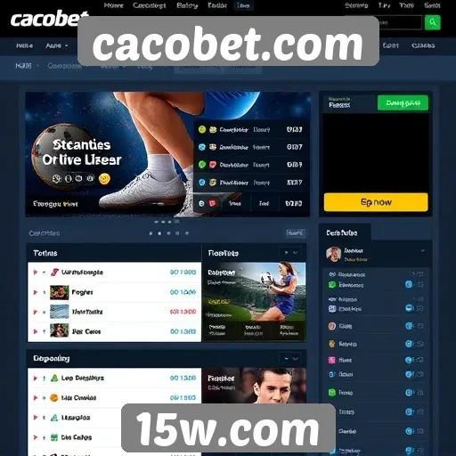Análise da interface do usuário do site cacobet.com